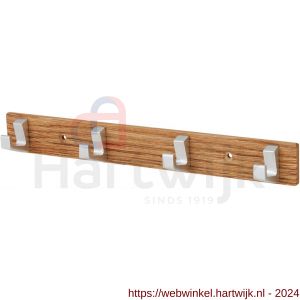 Hermeta 0654 handdoekrek 4-haaks hout-aluminium EAN sticker - H20100701 - afbeelding 1