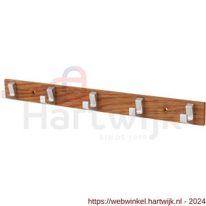 Hermeta 0655 handdoekrek 5 haaks hout-aluminium - H20100704 - afbeelding 1