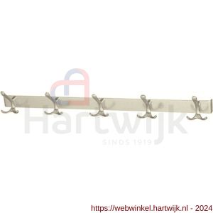 Hermeta 0825 garderobe kapstok 5x haak nummer 820 nieuw zilver EAN sticker - H20100238 - afbeelding 1