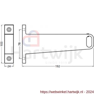 Hermeta 1072 garderobebuis steun midden Gardelux 1 type 4 mat zwart EAN sticker - H20101563 - afbeelding 2