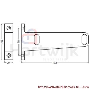 Hermeta 1082 garderobebuis steun midden Gardelux 1 type 5 mat zwart EAN sticker - H20101569 - afbeelding 2