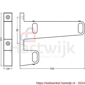 Hermeta 1090 garderobebuis steun eind links Gardelux 1 type 6 mat zwart EAN sticker - H20101571 - afbeelding 2