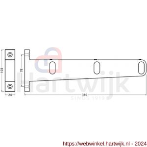 Hermeta 1111 garderobebuis steun eind rechts Gardelux 1 type 7A nieuw zilver EAN sticker - H20102189 - afbeelding 2