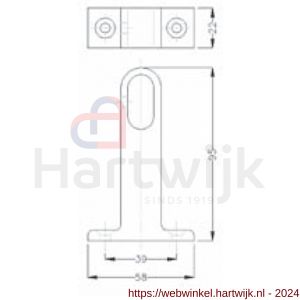 Hermeta 1192 garderobebuis plafondbevestiging steun midden Gardelux 1 nieuw zilver EAN sticker - H20102209 - afbeelding 2