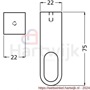 Hermeta 1194 garderobebuis plafondbevestiging steun eind Gardelux 1 type 1 mat naturel EAN sticker - H20100532 - afbeelding 2
