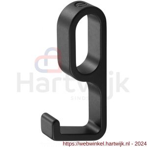 Hermeta 1201 garderobebuis jashaak enkel Gardelux 1 mat zwart EAN sticker - H20101622 - afbeelding 1