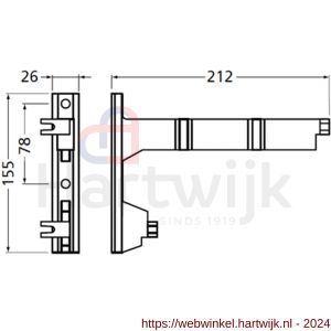 Hermeta 2092 garderobebuis steun Gardelux 2 wit - H20101674 - afbeelding 2