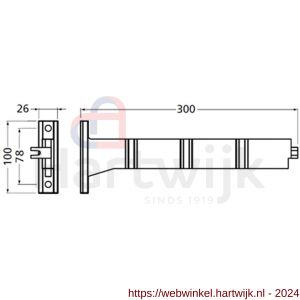 Hermeta 2093 garderobebuis steun Gardelux 2 RAL 9011 zwart - H20101826 - afbeelding 2