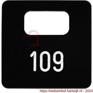 Hermeta 2100 garderobe nummerplaatje Gardelux 2 voor bezoeker zwart - H20100561 - afbeelding 1