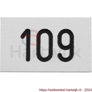 Hermeta 2105 garderobe nummerplaatje Gardelux 2 voor garderobelijst zilver - H20101386 - afbeelding 1