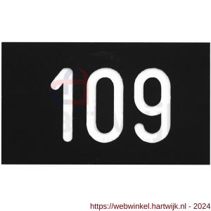 Hermeta 2105 garderobe nummerplaatje Gardelux 2 voor garderobelijst zwart - H20100562 - afbeelding 1