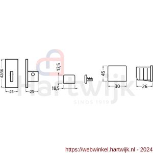 Hermeta 2165 garderobe eindstop voor profiel 2005 wit - H20101691 - afbeelding 2