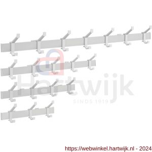 Hermeta 2680 wand garderobe kapstok serie A 3-haaks aluminium winkelverpakking - H20100616 - afbeelding 3