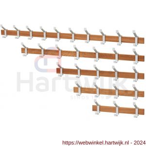 Hermeta 2680 wand garderobe kapstok serie A 3-haaks hout winkelverpakking - H20100617 - afbeelding 3