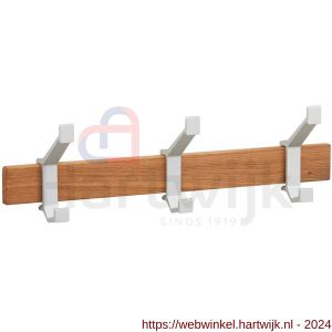 Hermeta 2680 wand garderobe kapstok serie A 3-haaks hout winkelverpakking - H20100617 - afbeelding 1