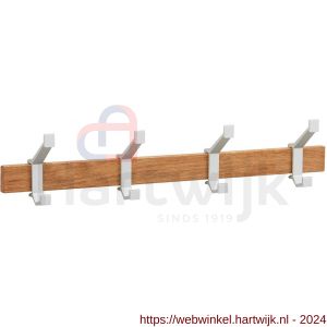 Hermeta 2681 wand garderobe kapstok serie A 4-haaks hout winkelverpakking - H20100619 - afbeelding 1