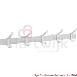 Hermeta 2682 wand garderobe kapstok serie A 5-haaks aluminium winkelverpakking - H20100620 - afbeelding 1