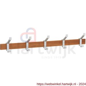 Hermeta 2682 wand garderobe kapstok serie A 5-haaks hout winkelverpakking - H20100621 - afbeelding 1