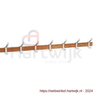 Hermeta 2684 wand garderobe kapstok serie A 7-haaks hout winkelverpakking - H20100623 - afbeelding 1