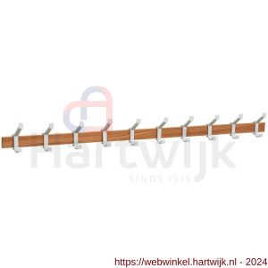 Hermeta 2685 wand garderobe kapstok serie A 10-haaks hout winkelverpakking - H20100625 - afbeelding 1