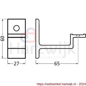 Hermeta 3541 leuninghouder vlakzadel stokschroef mat naturel EAN sticker - H20100888 - afbeelding 2