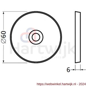 Hermeta 3566 leuninghouder rozet 82 mm met gat 8,5 mm nieuw zilver EAN sticker - H20100970 - afbeelding 2