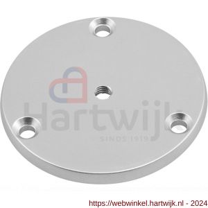 Hermeta 3567 leuninghouder rozet 82 mm met 3 verzonken gaten naturel EAN sticker - H20100973 - afbeelding 1