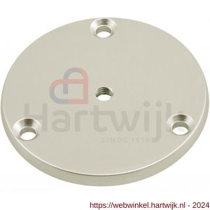 Hermeta 3567 leuninghouder rozet 82 mm met 3 verzonken gaten nieuw zilver EAN sticker - H20100974 - afbeelding 1