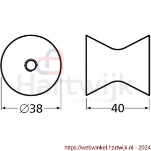 Hermeta 3585 Diabolo leuning afstandhouder mat naturel EAN sticker - H20100828 - afbeelding 2