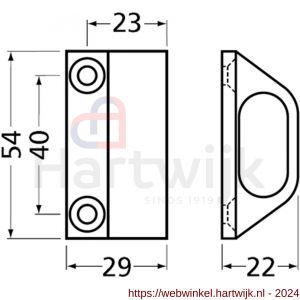 Hermeta 3600 garderobebuis steun eind Gardelux 1 voor buis 1010 glasbescherming nieuw zilver - H20102217 - afbeelding 2