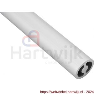 Hermeta 3850 koker doorvalbeveiliging rond-ovaal 28x26x3 mm aluminium wit per meter - H20100073 - afbeelding 1