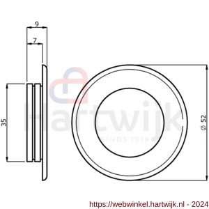 Hermeta 4554 schuifdeurkom rond 52 mm naturel EAN sticker - H20100181 - afbeelding 2