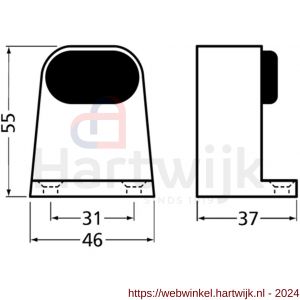 Hermeta 4730 deurbuffer vloer 55 mm naturel EAN sticker - H20100104 - afbeelding 2