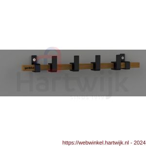 Hermeta GA7293 wand garderobe Gardelux Anna 3 haaks hout-aluminium mat zwart - H20102017 - afbeelding 1