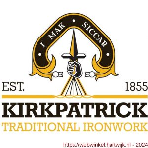Kirkpatrick KP1213 knop 63x38 mm op schild 203x63 mm BB56 draaibaar smeedijzer zwart - H21004511 - afbeelding 2