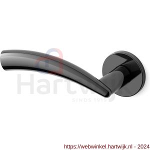 Mandelli1953 0771L Nadir deurkruk gatdeel op rozet 51x6 mm linkswijzend glanzend zwart - H21009603 - afbeelding 1