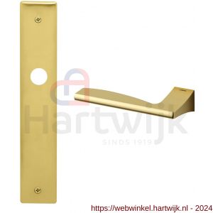 Mandelli1953 1030L BB72 Link deurkruk gatdeel linkswijzend op langschild 240x40 mm BB72 mat messing - H21015417 - afbeelding 1
