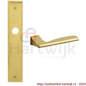 Mandelli1953 1030R BB56 Link deurkruk gatdeel rechtswijzend op langschild 240x40 mm BB56 mat messing - H21015423 - afbeelding 1