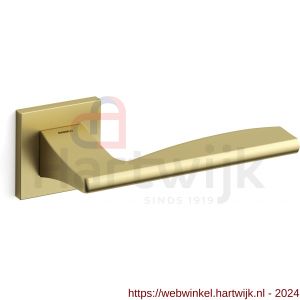 Mandelli1953 1031R Link deurkruk gatdeel op rozet 50x50x6 mm rechtswijzend mat messing - H21009616 - afbeelding 1