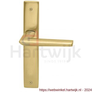 Mandelli1953 1080R BB56 Isi deurkruk gatdeel rechtswijzend op langschild 240x40 mm BB56 mat messing - H21015381 - afbeelding 1