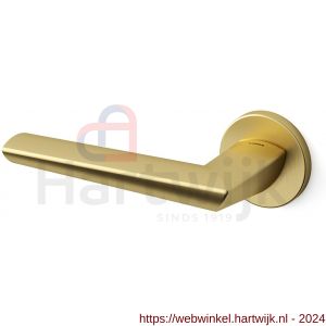 Mandelli1953 1081L Isi deurkruk gatdeel op rozet 51x6 mm linkswijzend mat messing - H21009637 - afbeelding 1