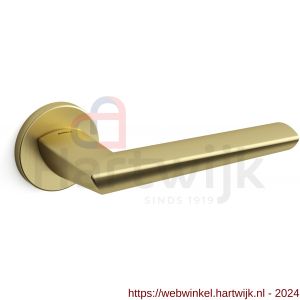 Mandelli1953 1081R Isi deurkruk gatdeel op rozet 51x6 mm rechtswijzend mat messing - H21009638 - afbeelding 1