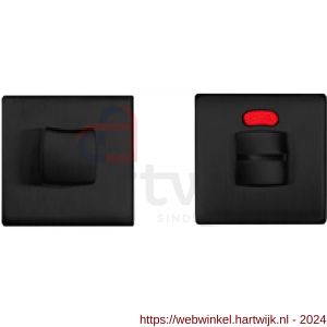 Mandelli1953 1291/115RFV-RW toiletgarnituur vierkant mat zwart met rood-wit indicator mat zwart - H21011734 - afbeelding 1