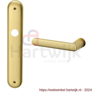 Mandelli1953 1300L Zante deurkruk gatdeel linkswijzend op langschild 238x40 mm blind mat messing - H21015457 - afbeelding 1