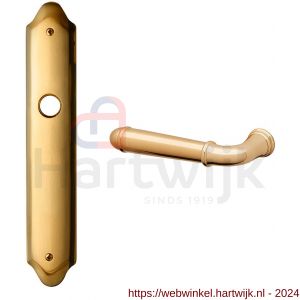 Mandelli1953 1340L Hartu deurkruk gatdeel linkswijzend op langschild 260x47 mm blind messing gepolijst - H21015555 - afbeelding 1