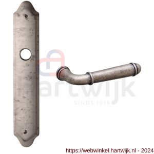 Mandelli1953 1340R Hartu deurkruk gatdeel rechtswijzend op langschild 260x47 mm blind antiek chroom - H21015813 - afbeelding 1