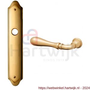 Mandelli1953 1420L Gou deurkruk gatdeel linkswijzend op langschild 260x47 mm blind messing gepolijst - H21015541 - afbeelding 1