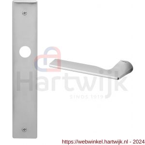 Mandelli1953 1460L BB56 Kiri deurkruk gatdeel linkswijzend op langschild 240x40 mm BB56 mat chroom - H21016072 - afbeelding 1