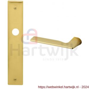 Mandelli1953 1460L BB56 Kiri deurkruk gatdeel linkswijzend op langschild 240x40 mm BB56 mat messing - H21015402 - afbeelding 1