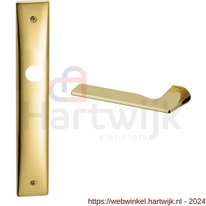 Mandelli1953 1460L Kiri deurkruk gatdeel linkswijzend op langschild 240x40 mm blind messing gepolijst - H21015569 - afbeelding 1